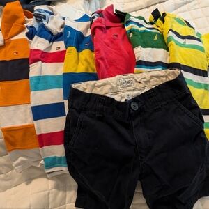 5/6 M Tommy Hilfiger and Nautica boys shirts with shorts Like New Condition